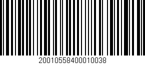 Código de barras (EAN, GTIN, SKU, ISBN): '20010558400010038'