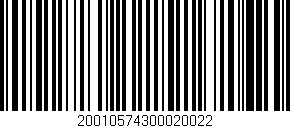 Código de barras (EAN, GTIN, SKU, ISBN): '20010574300020022'
