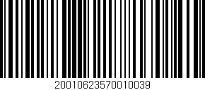 Código de barras (EAN, GTIN, SKU, ISBN): '20010623570010039'