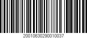 Código de barras (EAN, GTIN, SKU, ISBN): '20010630290010037'