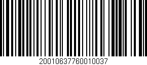 Código de barras (EAN, GTIN, SKU, ISBN): '20010637760010037'