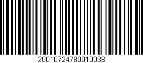 Código de barras (EAN, GTIN, SKU, ISBN): '20010724780010038'