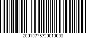 Código de barras (EAN, GTIN, SKU, ISBN): '20010775720010038'