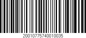 Código de barras (EAN, GTIN, SKU, ISBN): '20010775740010035'