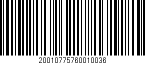 Código de barras (EAN, GTIN, SKU, ISBN): '20010775760010036'