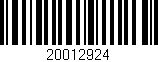 Código de barras (EAN, GTIN, SKU, ISBN): '20012924'