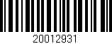 Código de barras (EAN, GTIN, SKU, ISBN): '20012931'