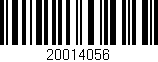 Código de barras (EAN, GTIN, SKU, ISBN): '20014056'