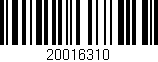 Código de barras (EAN, GTIN, SKU, ISBN): '20016310'