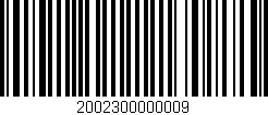 Código de barras (EAN, GTIN, SKU, ISBN): '2002300000009'