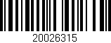 Código de barras (EAN, GTIN, SKU, ISBN): '20026315'