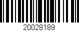 Código de barras (EAN, GTIN, SKU, ISBN): '20028189'