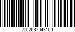 Código de barras (EAN, GTIN, SKU, ISBN): '2002867045109'