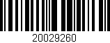 Código de barras (EAN, GTIN, SKU, ISBN): '20029260'