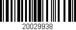 Código de barras (EAN, GTIN, SKU, ISBN): '20029938'