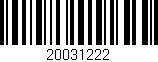 Código de barras (EAN, GTIN, SKU, ISBN): '20031222'