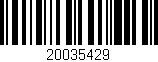 Código de barras (EAN, GTIN, SKU, ISBN): '20035429'