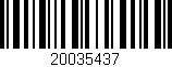 Código de barras (EAN, GTIN, SKU, ISBN): '20035437'