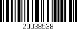 Código de barras (EAN, GTIN, SKU, ISBN): '20038538'