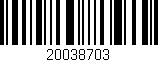 Código de barras (EAN, GTIN, SKU, ISBN): '20038703'