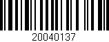 Código de barras (EAN, GTIN, SKU, ISBN): '20040137'