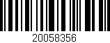 Código de barras (EAN, GTIN, SKU, ISBN): '20058356'