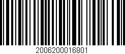 Código de barras (EAN, GTIN, SKU, ISBN): '2006200016801'