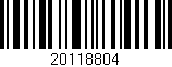Código de barras (EAN, GTIN, SKU, ISBN): '20118804'