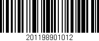 Código de barras (EAN, GTIN, SKU, ISBN): '201198901012'