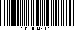 Código de barras (EAN, GTIN, SKU, ISBN): '2012000450011'