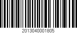 Código de barras (EAN, GTIN, SKU, ISBN): '2013040001805'