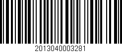 Código de barras (EAN, GTIN, SKU, ISBN): '2013040003281'