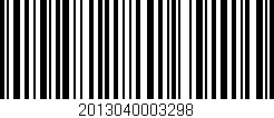Código de barras (EAN, GTIN, SKU, ISBN): '2013040003298'