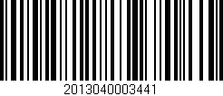 Código de barras (EAN, GTIN, SKU, ISBN): '2013040003441'