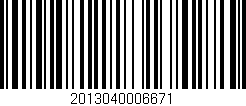 Código de barras (EAN, GTIN, SKU, ISBN): '2013040006671'