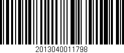Código de barras (EAN, GTIN, SKU, ISBN): '2013040011798'