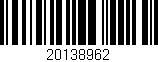 Código de barras (EAN, GTIN, SKU, ISBN): '20138962'