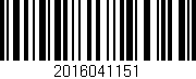 Código de barras (EAN, GTIN, SKU, ISBN): '2016041151'