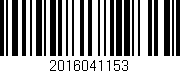 Código de barras (EAN, GTIN, SKU, ISBN): '2016041153'