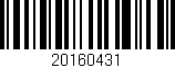 Código de barras (EAN, GTIN, SKU, ISBN): '20160431'