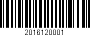 Código de barras (EAN, GTIN, SKU, ISBN): '2016120001'