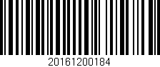 Código de barras (EAN, GTIN, SKU, ISBN): '20161200184'