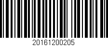 Código de barras (EAN, GTIN, SKU, ISBN): '20161200205'