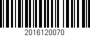 Código de barras (EAN, GTIN, SKU, ISBN): '2016120070'