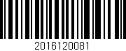 Código de barras (EAN, GTIN, SKU, ISBN): '2016120081'