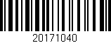 Código de barras (EAN, GTIN, SKU, ISBN): '20171040'
