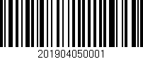 Código de barras (EAN, GTIN, SKU, ISBN): '201904050001'