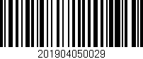 Código de barras (EAN, GTIN, SKU, ISBN): '201904050029'