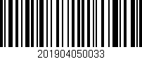 Código de barras (EAN, GTIN, SKU, ISBN): '201904050033'