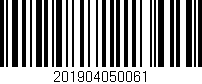 Código de barras (EAN, GTIN, SKU, ISBN): '201904050061'